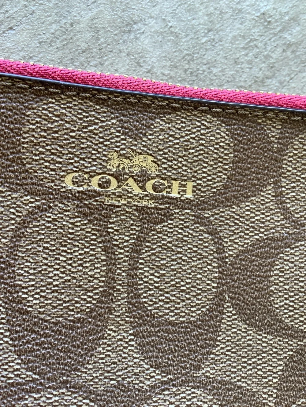 Coach double zipper corner zip wristlet wallet